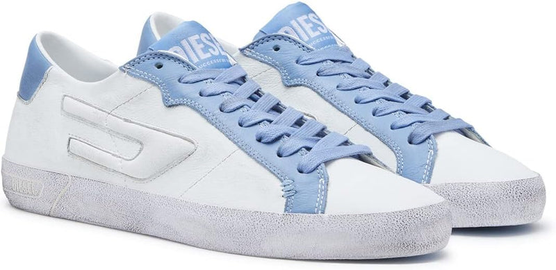 Diesel Herren Leroji Sneakers 35 EU White Placid Blue H9474 Low, 35 EU White Placid Blue H9474 Low