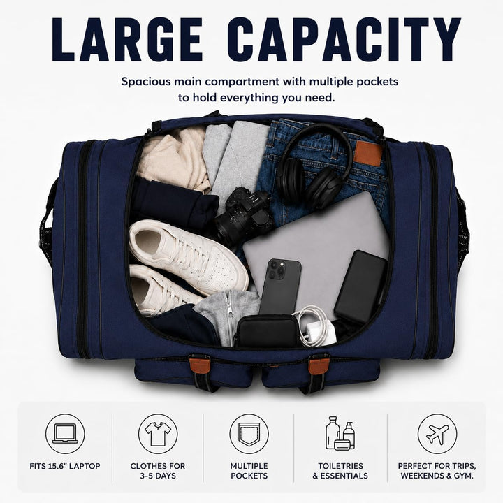 Foolsgold Extra grosse 120L Reisetasche Holdall Tasche Dunkelblau, Dunkelblau