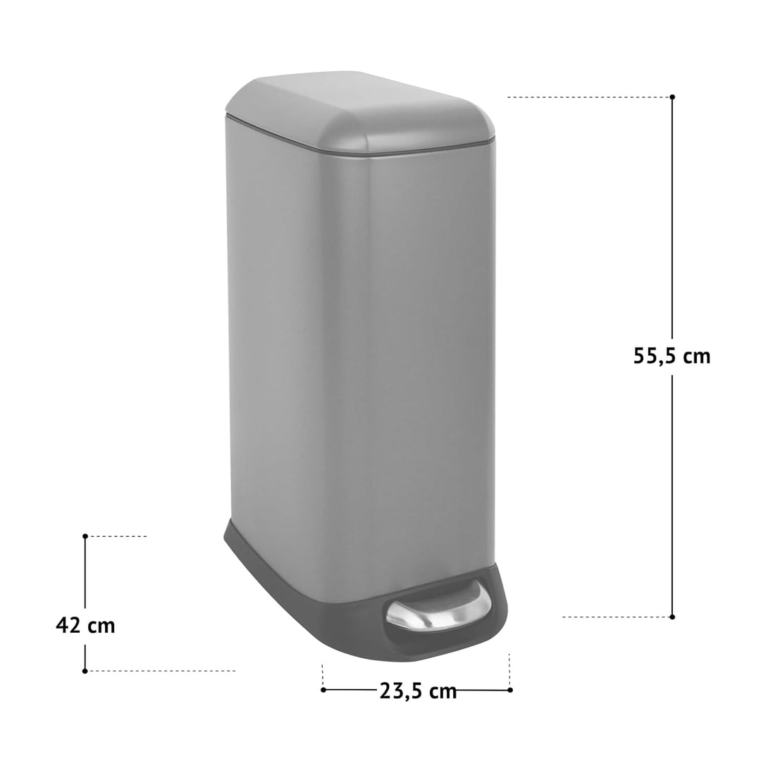 SVITA TS20 Mülleimer Treteimer Abfalleimer 20l inkl. Inneneimer Kunststoff Pedal Softclose-Deckel re