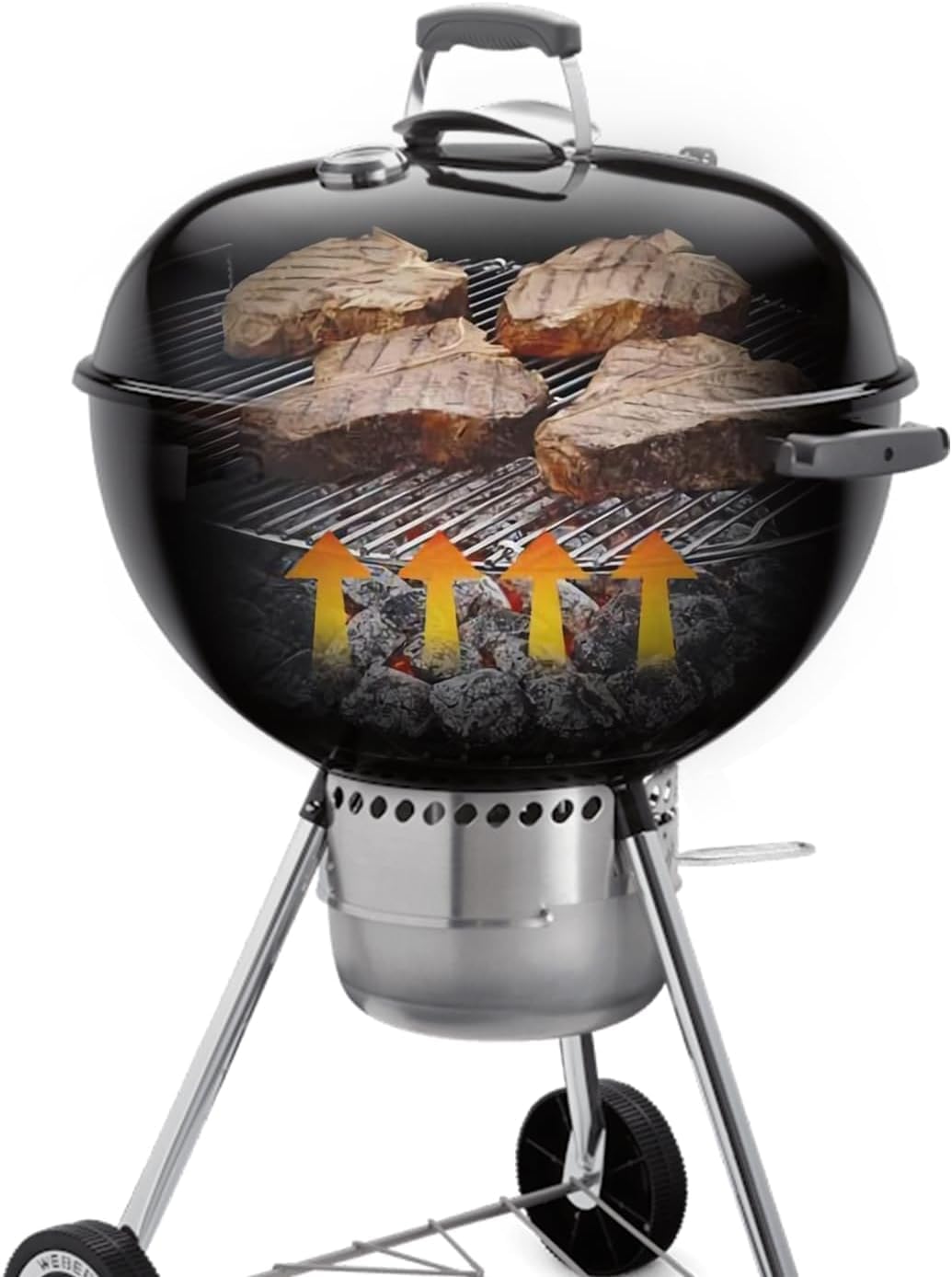 Grillrost rund Klappbarem 7436 für Weber, 54.6CM Holzkohle Grillrost rund mit Scharnier, Ersatzteil