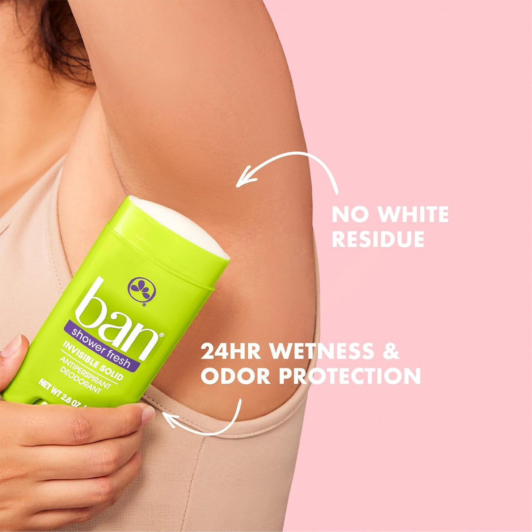 2x Ban Invisible Solid Antiperspirant &amp; Deodorant Shower Fresh - aus den USA