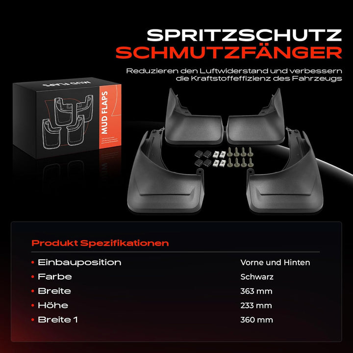 4x Spritzschutz Schmutzfänger für GLE W167 300D 350D 400D 4matic 450 EQ Boost 4matic 2.0L 2.9L 3.0L