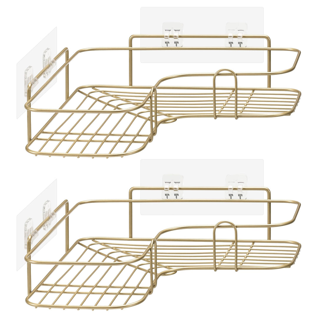 Navaris 2x Duschablage ohne Bohren - Bad Duschregal Eckregal 2er Set - Badezimmer Regal Wand - Ablag