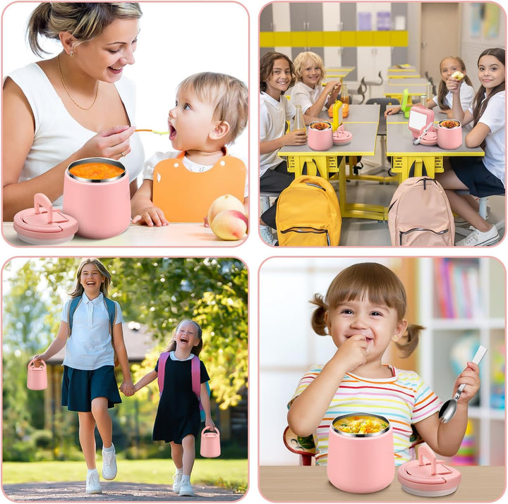 Itslife Thermobehälter für Essen 600ml, Warmhaltebehälter Essen Edelstahl mit Schnallendeckel und Lö
