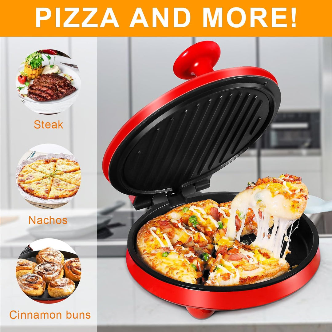 SOKANY Elektrischer Pizzaofen | Elektrischer Pizzabäcker,Pizzaofen für Zuhause,220 °C, 1000 Wat,Plat