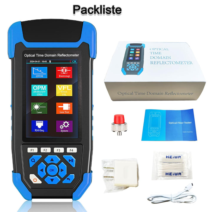 OTDR-Glasfaser-kabel-tester, 9-in-1-MultiFunktion OTDR für FTTx 1310/1550nm, 24/22dB, Bis 60KM, Opti