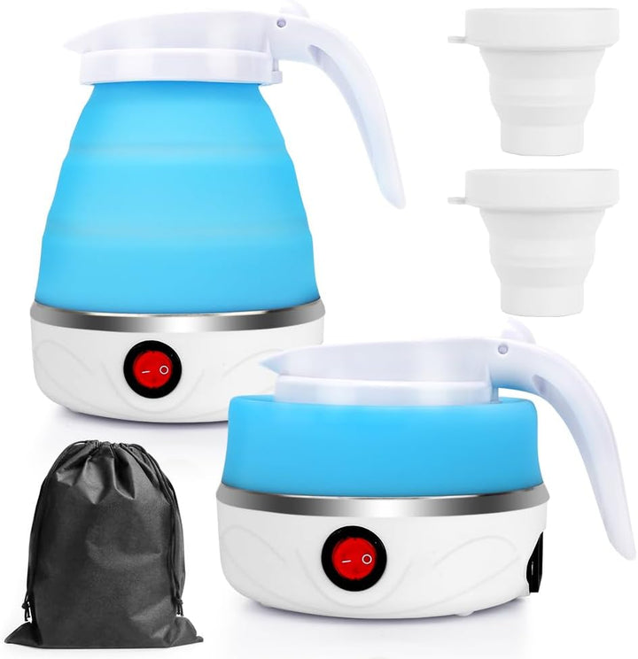 RANJIMA Wasserkocher Faltbar, 0,6L Tragbarer Camping Wasserkocher Elektrischer Wasserkocher Mini Rei
