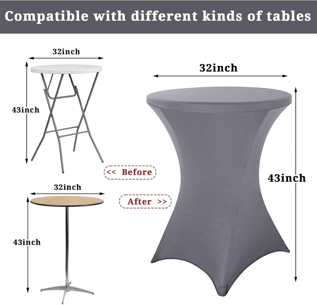 Pesonlook 3er-Set Stretch Stehtisch Husse für Bistrotisch Ø 80-85 cm Elegante,Verstärkung im Fussber