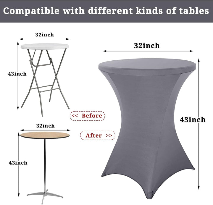 Pesonlook 3er-Set Stretch Stehtisch Husse für Bistrotisch Ø 80-85 cm Elegante,Verstärkung im Fussber