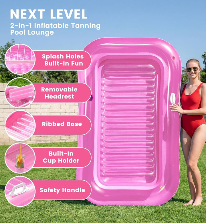Luftmatratze Pool Erwachsene,Aufblasbar Schwimmmatratze mit Eingebautem Sprinkler,Pool Aufblasbares
