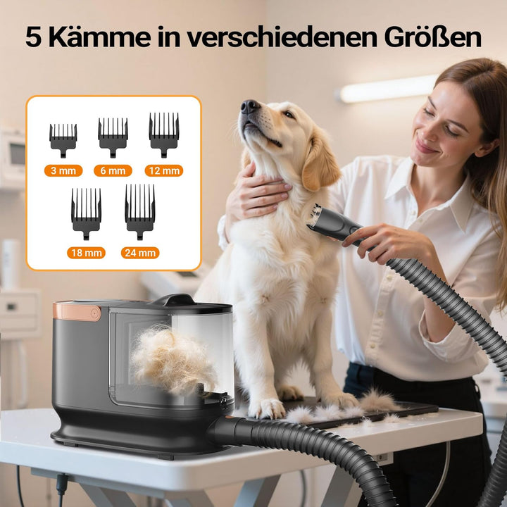 Fudajo Haustier Pflegeset schwarz, 6 in 1 Multifunktion Schermaschine, Tierhaarschneidemaschine mit