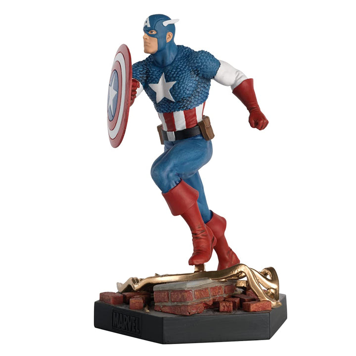 Eaglemoss MVSEN002 30600604121 Captain America Schlacht Pose Figur Massstab 1:18, Bunt, único