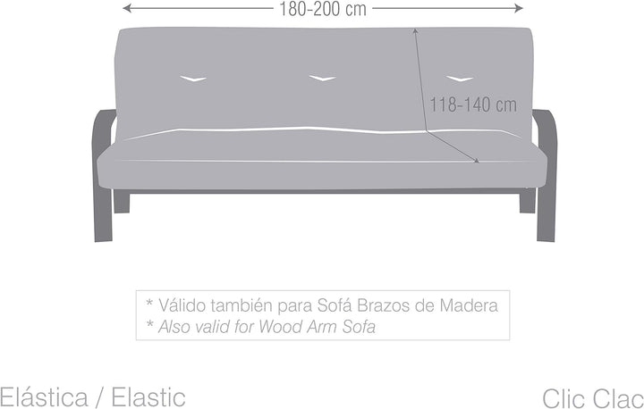 Eysa Cora bielastisch Sofa überwurf clic clac Farbe 01-beige, Polyester-Baumwolle, 36 x 27 x 14 cm