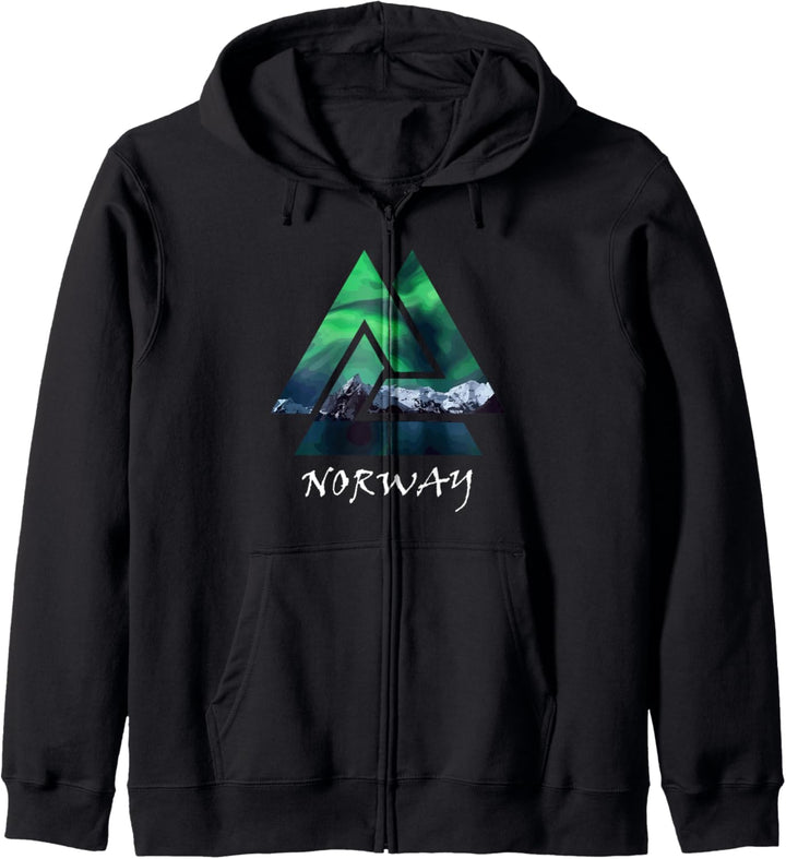 Norwegen Northern Lights Geometrische Kapuzenjacke