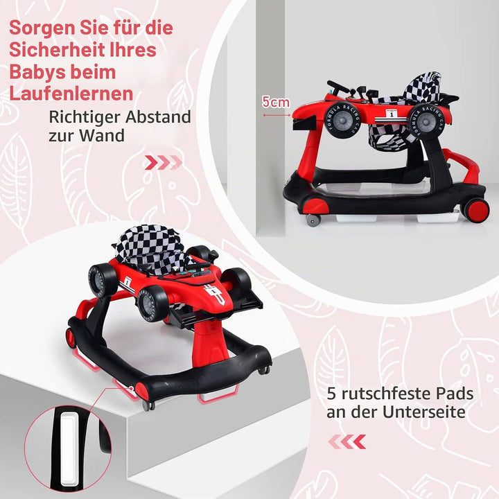 LIFEZEAL Lauflernhilfe Baby Höhenverstellbar &amp; Klappbar, 3 in 1 Babywalker, Baby Gehfrei ab 6 Monate