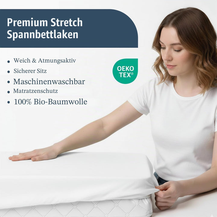 Lilly Belly Wasserdichtes Spannbettlaken für Kinder, 120 x 60 cm, Matratzenschoner für Kinder, volls