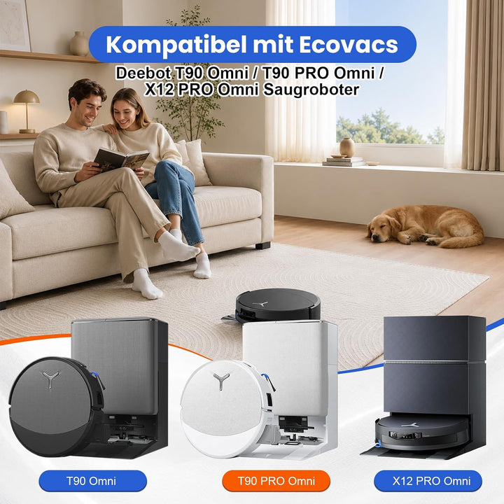 21 Stück Zubehörset für Ecovacs Deebot T90 Omni / T90 Pro Omni / X12 Pro Omni Saugroboter, 1 Hauptbü