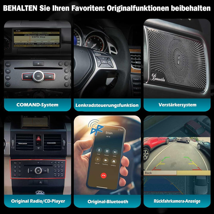 Erisin 10.25 Zoll 8-Kern 4GB+64GB Android 12 Autoradio GPS Navi für Mercedes-Benz GLK-Class X204 (20