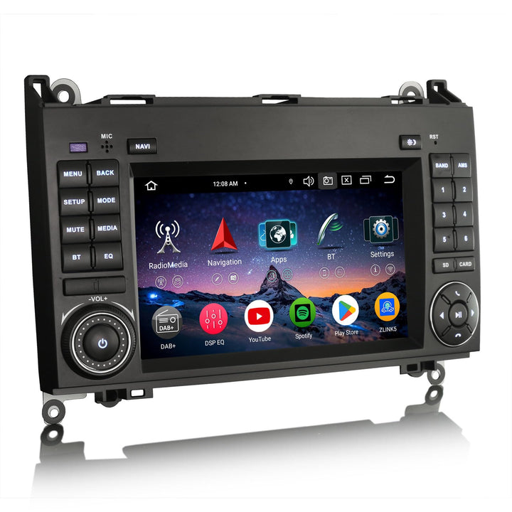 Erisin 9 Zoll 8-Kern 4GB+64GB Android 14 Autoradio Bluetooth mit GPS Navi für Mercedes A Klasse W169