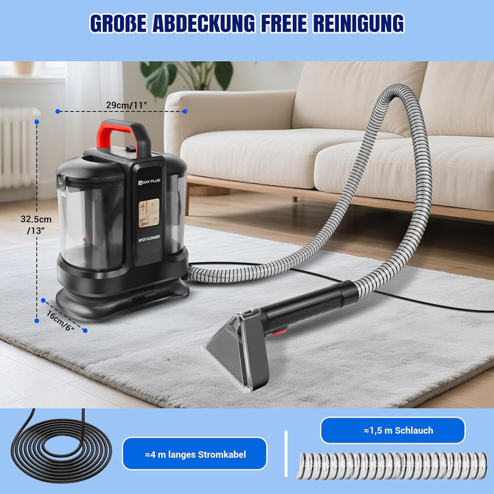 Gerät Waschsauger Nasssauger 450W Teppichreiniger mit 15000Pa Saugkraft, Wischsauger Polstermöbel Ca
