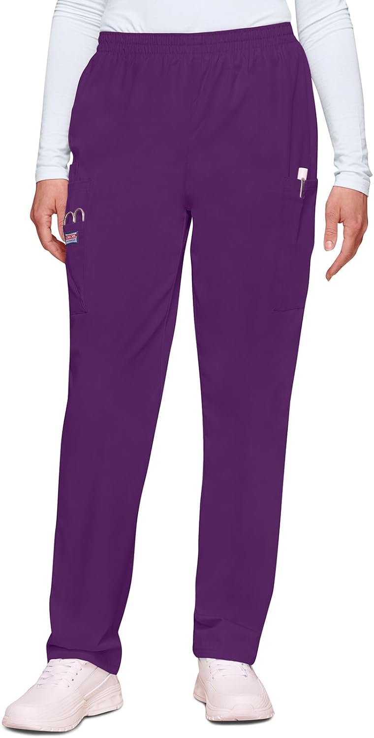Cherokee Damen Workwear Cargo-Hose mit elastischer Taille Klassisch L Aubergine, L Aubergine