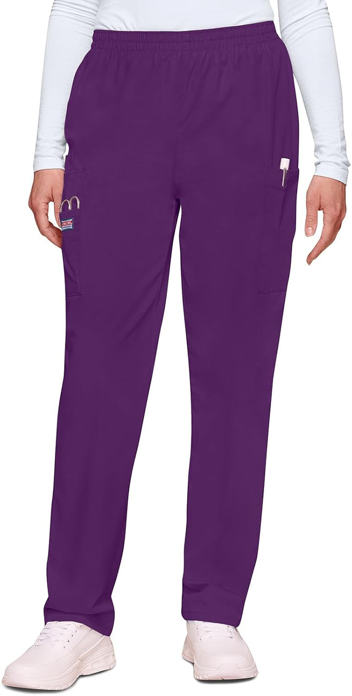 Cherokee Damen Workwear Cargo-Hose mit elastischer Taille Klassisch L Aubergine, L Aubergine