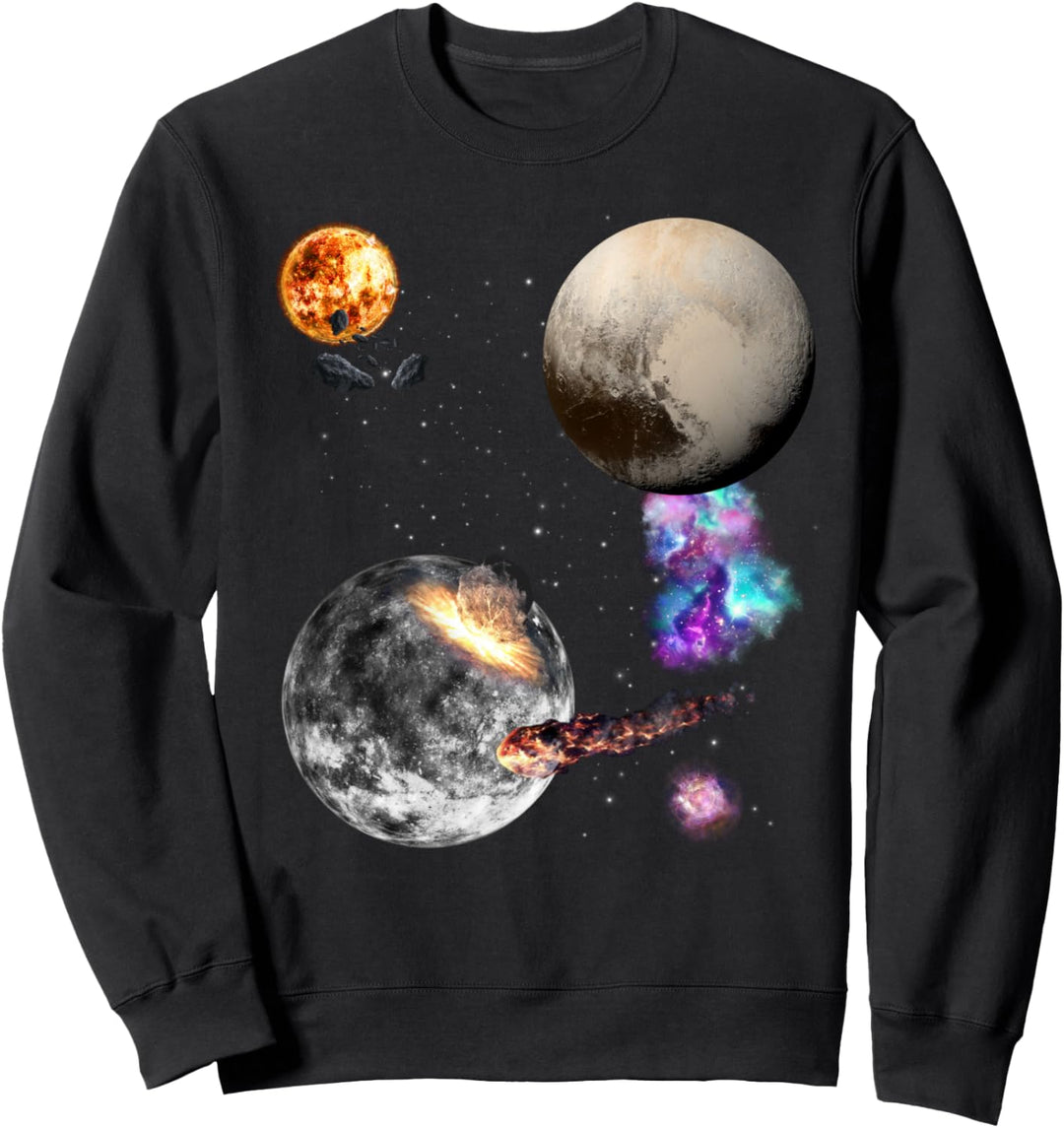 Weltraum Universum Motiv Galaxie Planeten Sonne Sonnensystem Sweatshirt