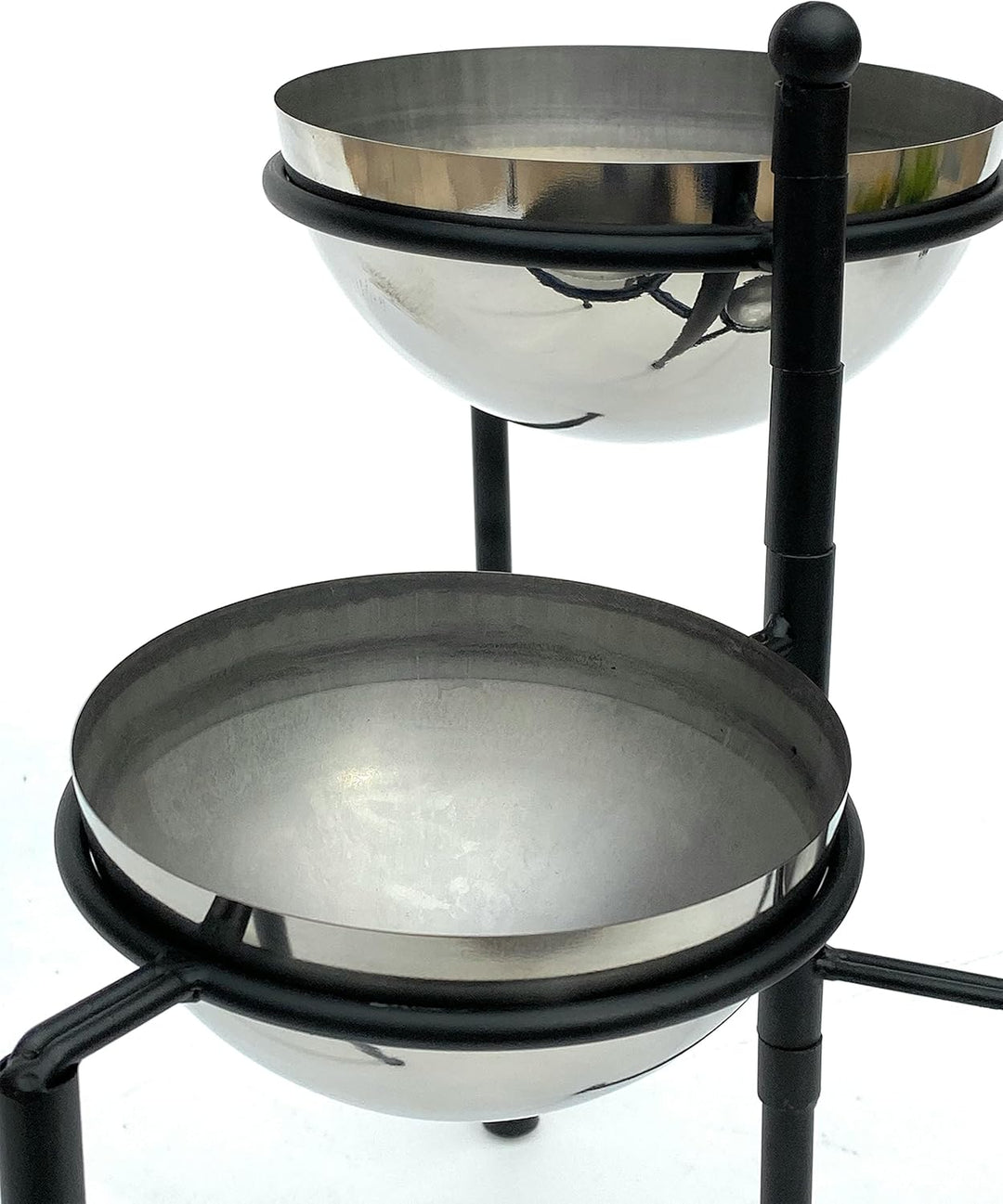 DanDiBo Blumentreppe Metall Rund 46 cm Blumenständer mit 3 Töpfe Silber 96082 Blumenständer Blumensä
