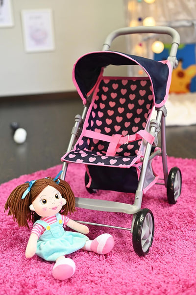 KNORRTOYS.COM 16841 Puppenbuggy Liba-Pink Hearts