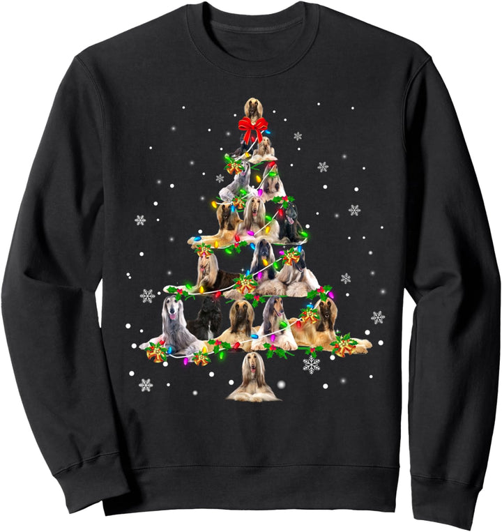 Afghan Hound Christmas Tree X-Mas Sweatshirt