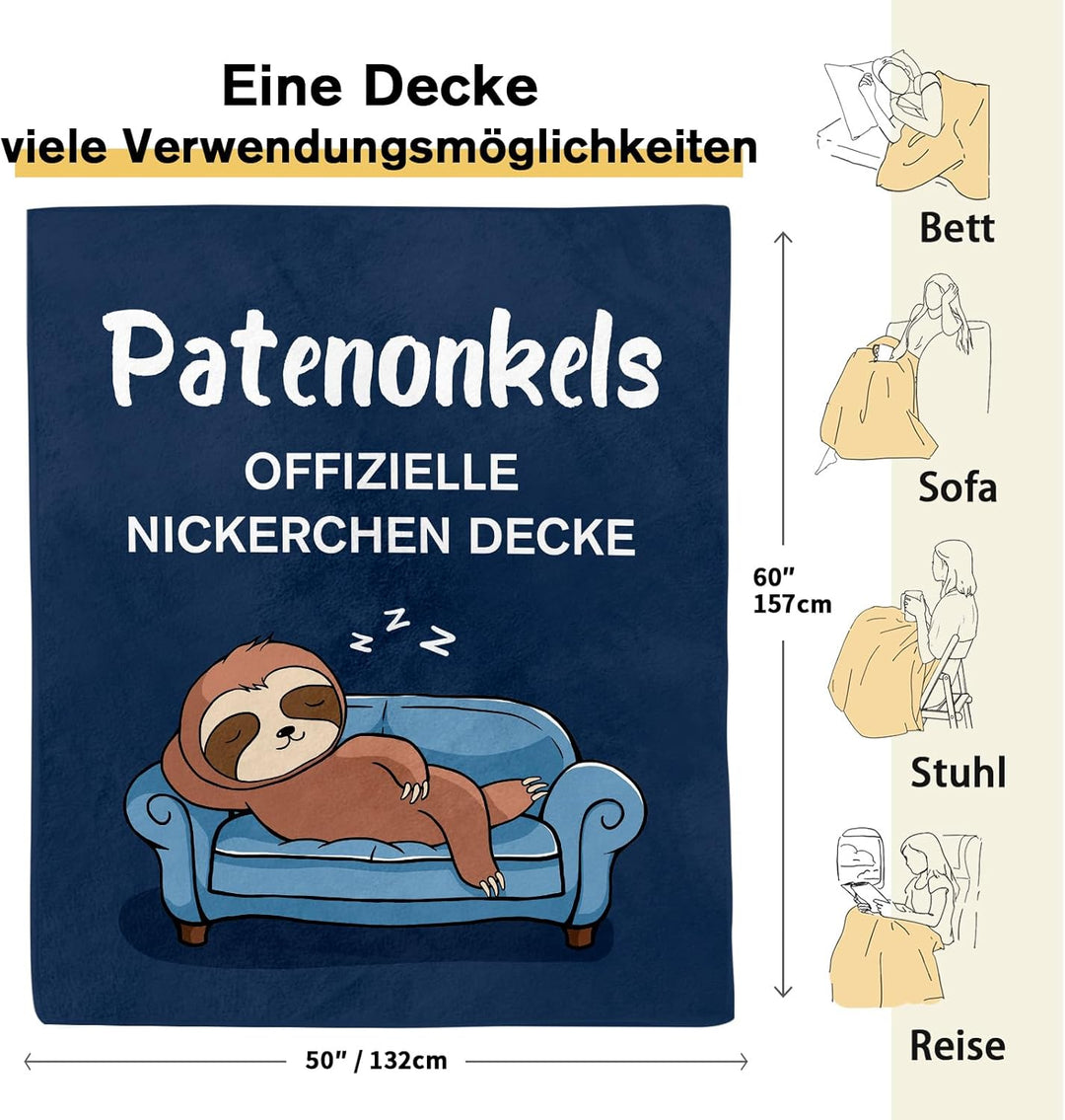 Patenonkel Geschenk - Kuscheldecke, Patenonkel Geschenke Geburtstag, Geburtstagsgeschenk, Patenonkel