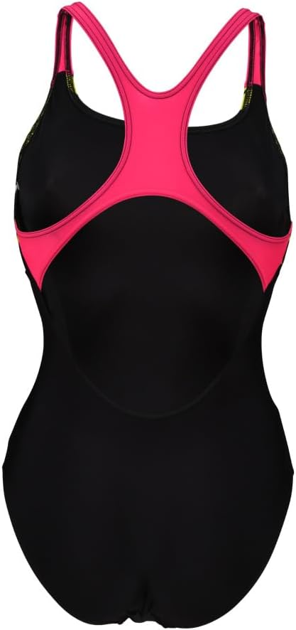 ARENA Damen Women's Swim Pro Back Graphic One Piece Swimsuit (1er Pack) 34 Black-freak Rose, 34 Blac