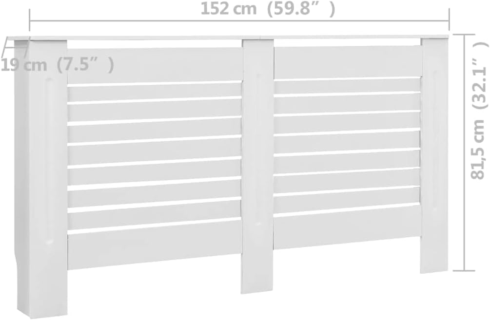 Wohnzimmer 2 Stücke Heizkörperabdeckung 152x19x81.5 cm MDF Heizkörper Verkleidung Abdeckung Heizkörp