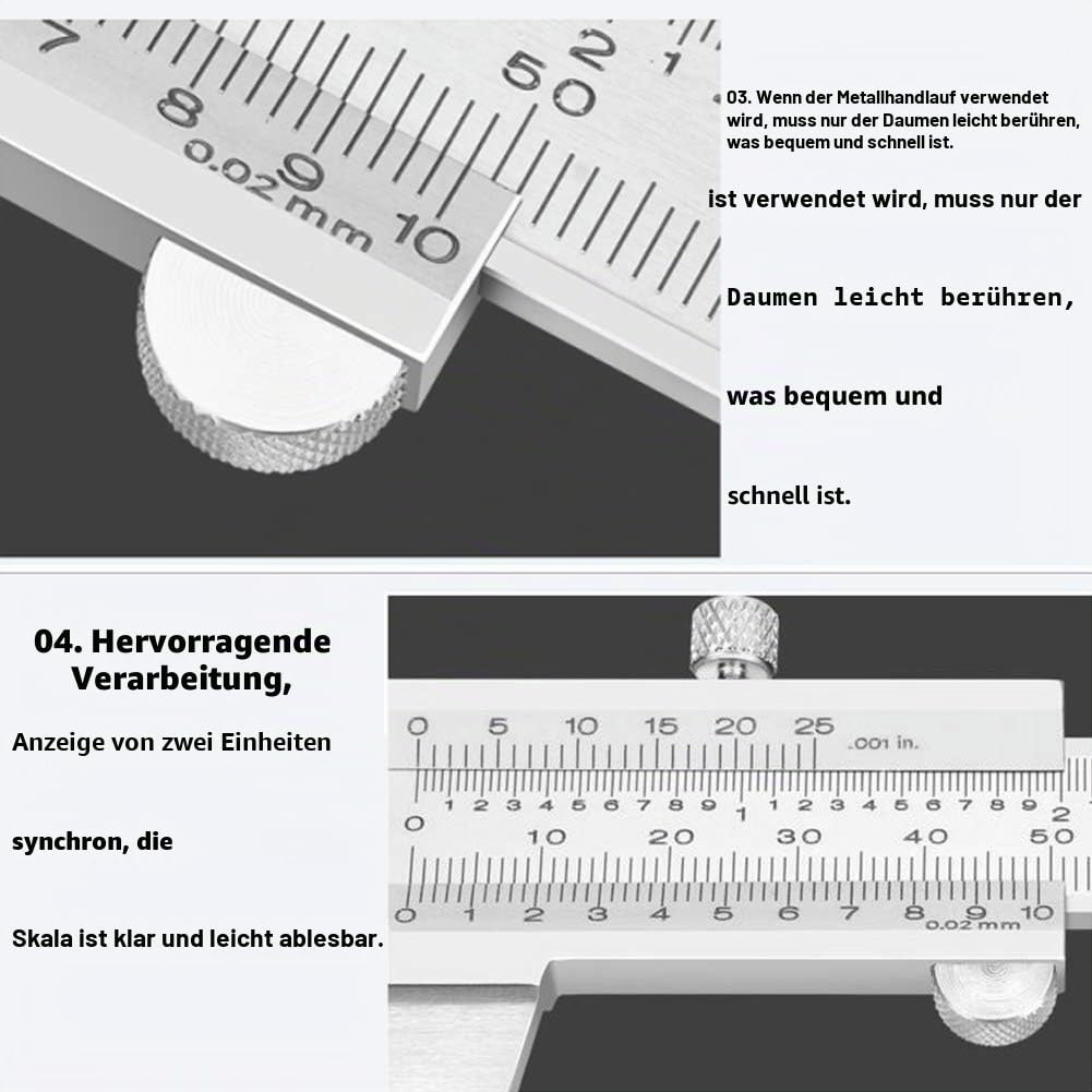 0-200 mm Messschieber,Kohlenstoffreicher Stahl Präzisions Messschieber mit hoher Messgenauigkeit zum