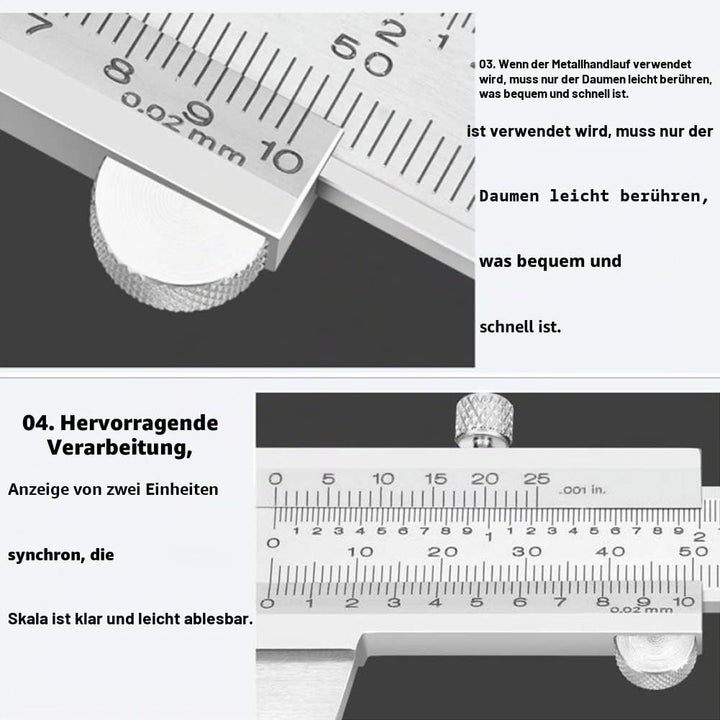 0-200 mm Messschieber,Kohlenstoffreicher Stahl Präzisions Messschieber mit hoher Messgenauigkeit zum