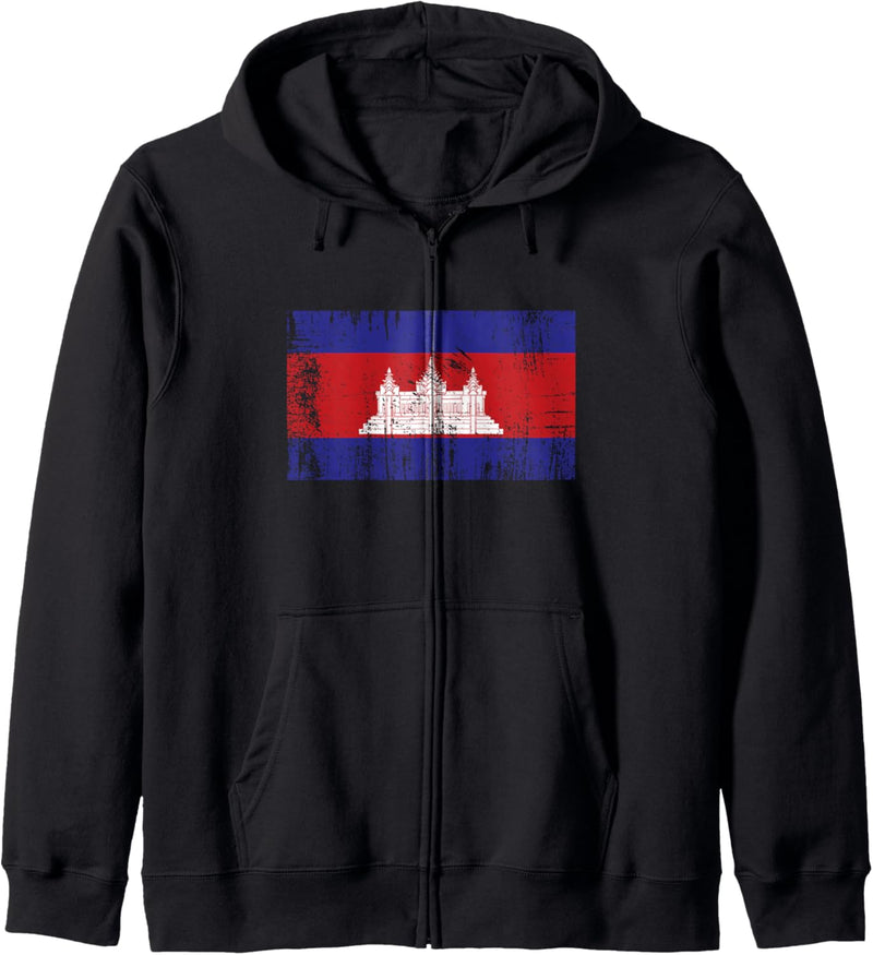 Kambodscha Fahne Cambodia Flagge Geschenk Fussball-Fan Sport Kapuzenjacke