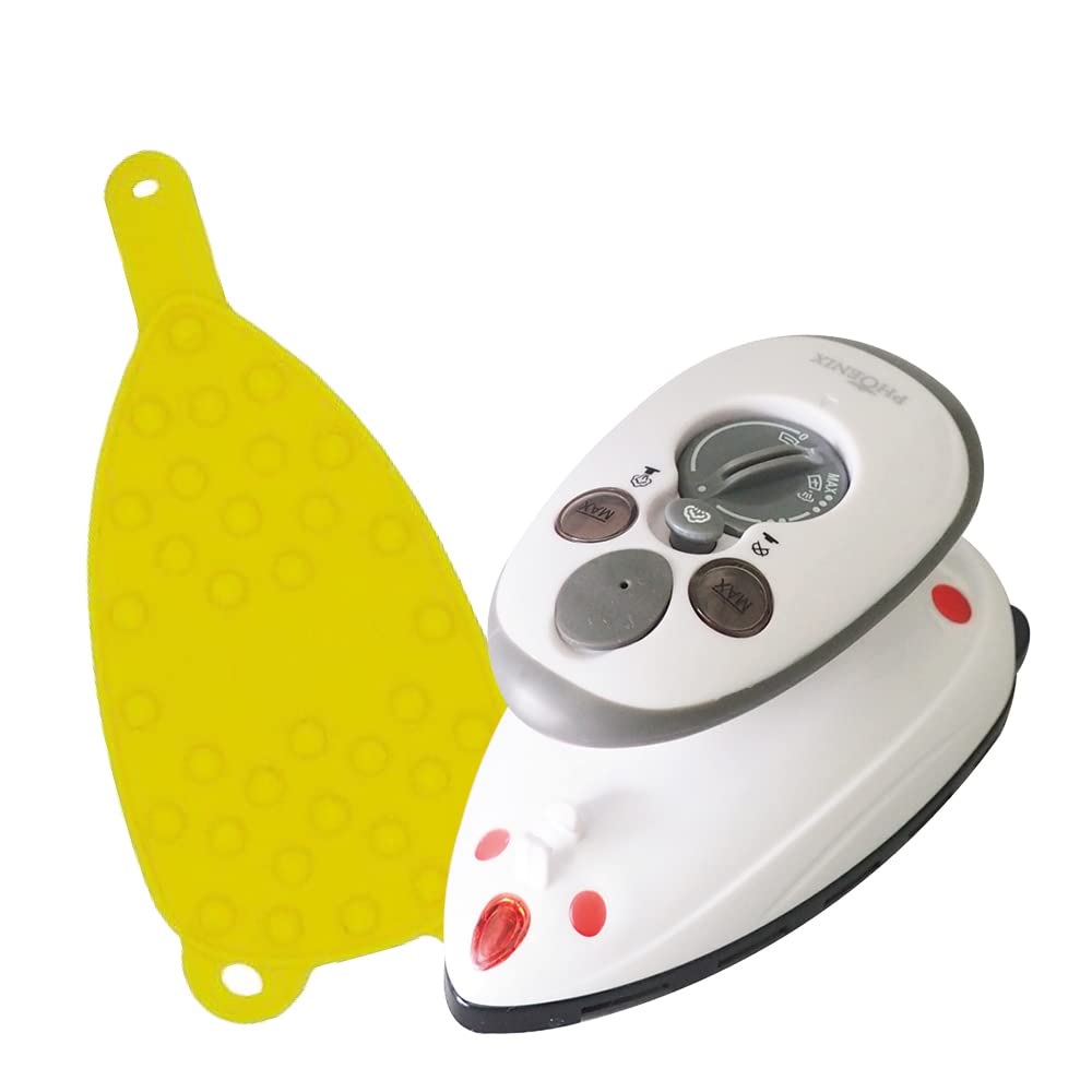 Phönix Reise-Dampfbügeleisen inkl. Reisebügeleisen-Ablage (Yellow), Yellow
