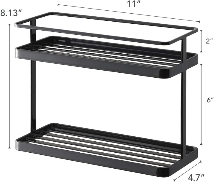 Yamazaki Home Countertop Gewürzablage und Organizer | Stahl, Einheitsgrösse, Schwarz, Schwarz
