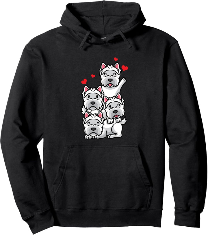 White West Highland Terrier Hund Pullover Hoodie