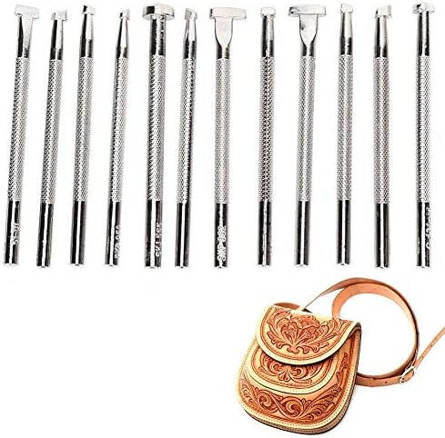 HEEPDD 12 STÜCKE Leder Stempel Werkzeug, Leder Gravur und Prägewerkzeuge Verschiedene Form Stempel P