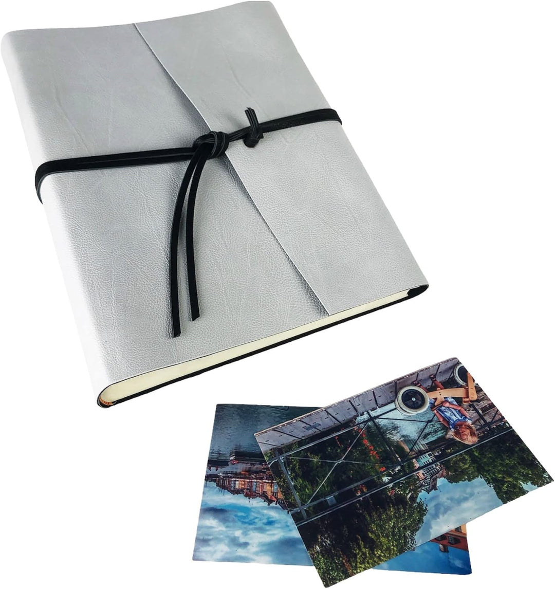 Fotoalbum -Double Lux- aus feinem Kunstleder, bezogen mit dem gleichen Aussenmaterial, zweifarbig un
