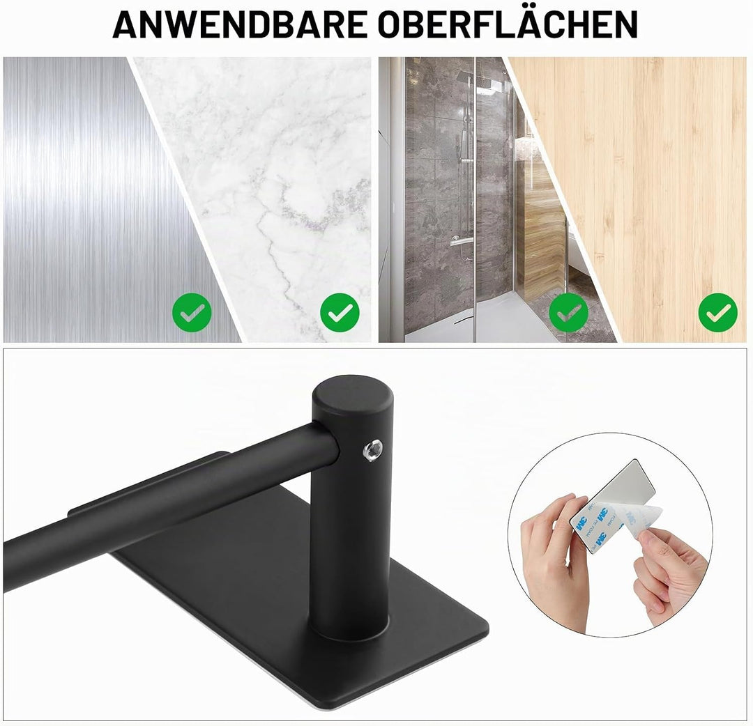 Handtuchhalter Ohne Bohren, Bad Handtuchstange Selbstklebend Wandmontage, Verstellbarer Handtuchhalt