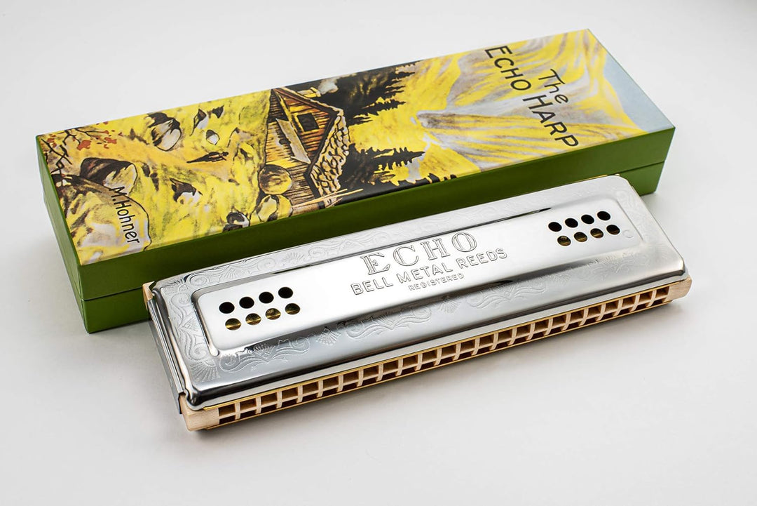 Hohner M569633 Echo Harp 96 C/G Mundharmonika & Blues Harp Mundharmonika in C-Dur Bundle mit Blues H