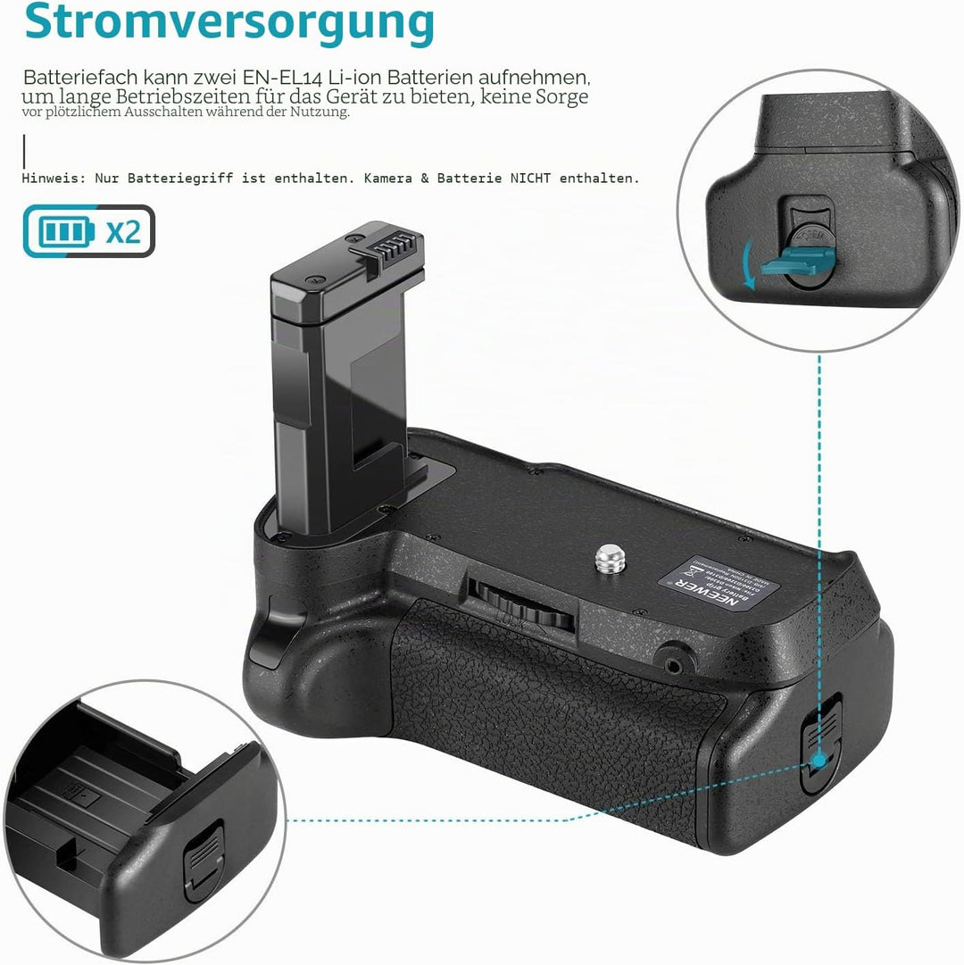 NEEWER Professional Vertikaler Batteriegriff Akkugriff Battery Grip wie der Nikon BG-2F für Nikon D3