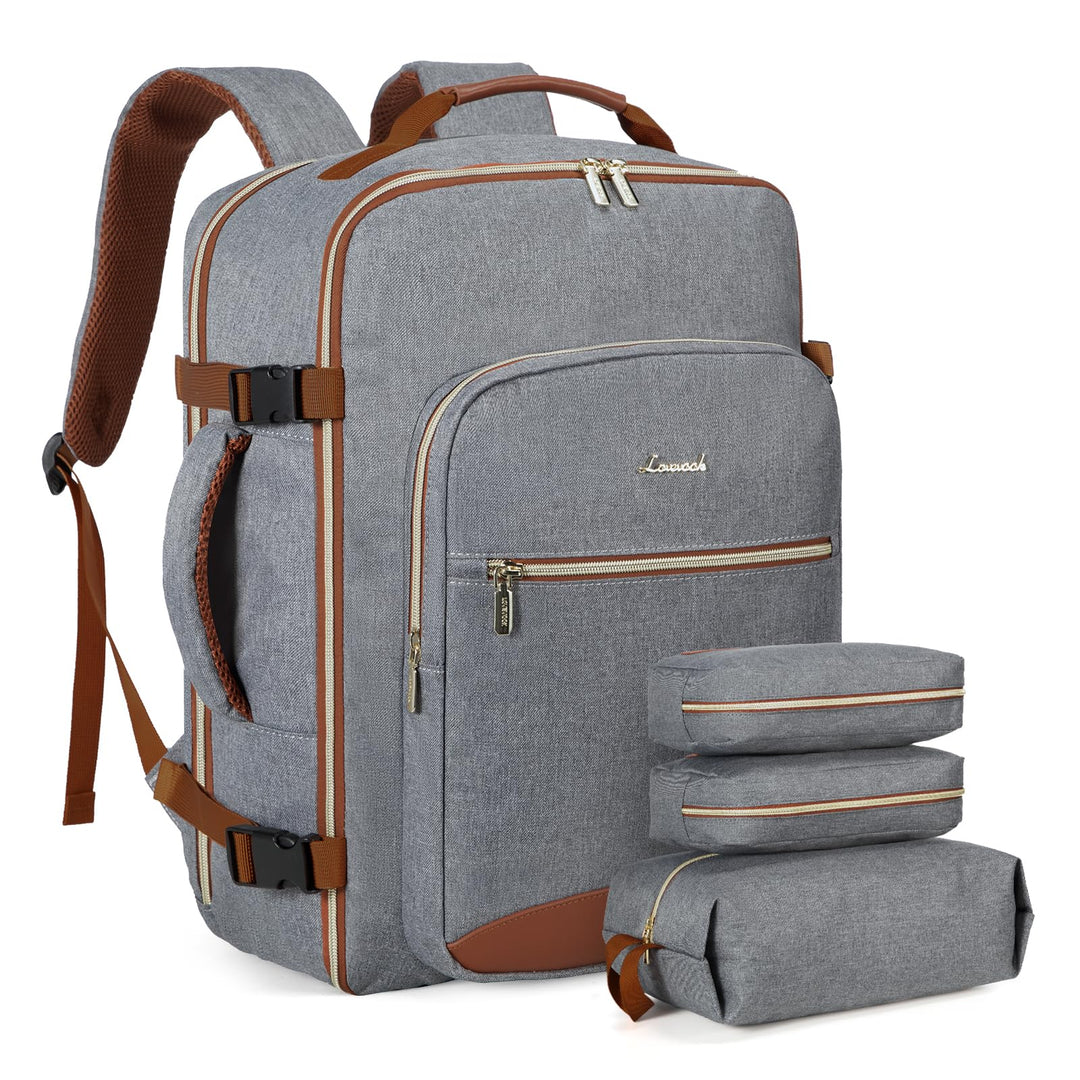 LOVEVOOK Handgepäck Rucksack Flugzeug, 40L Gross Reiserucksack Damen Kofferrucksack, Wasserdicht Rei