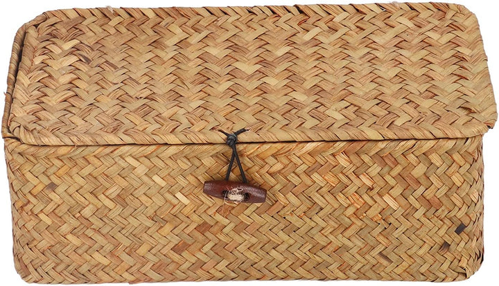 Aufbewahrungskorb aus Natürlichem Seegras, Gewebt, Rechteckig, Regal, Korb, Schreibtisch-Organizer m