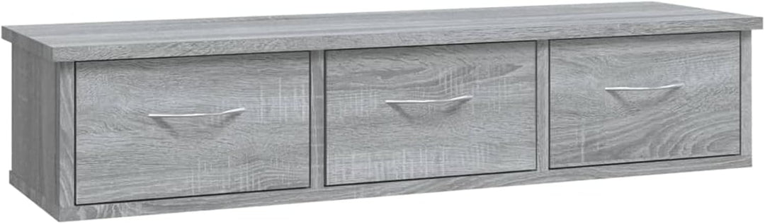 Tidyard TV Wandschrank Wandregal mit Schublade Hängeschrank TV Möbel Holzwerkstoff Grau Sonoma 88x26