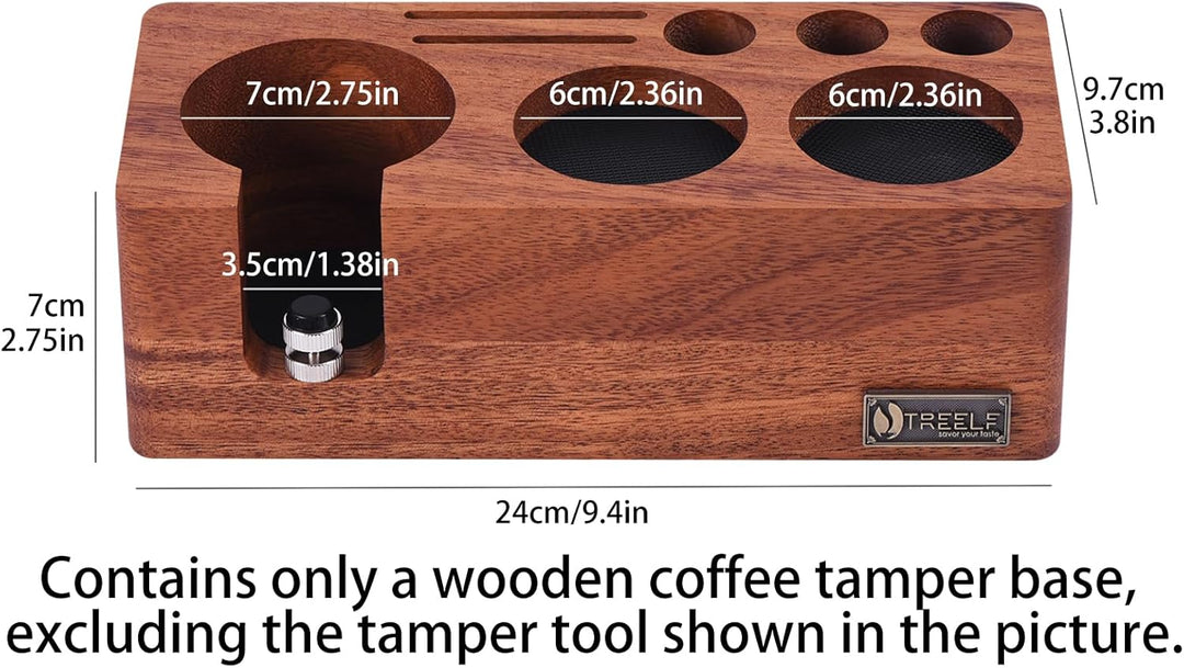LingTing Stacja tamperowa aus Walnussholz für Filter, Espresso Tampierstation 58MM aus Massiv Nussb