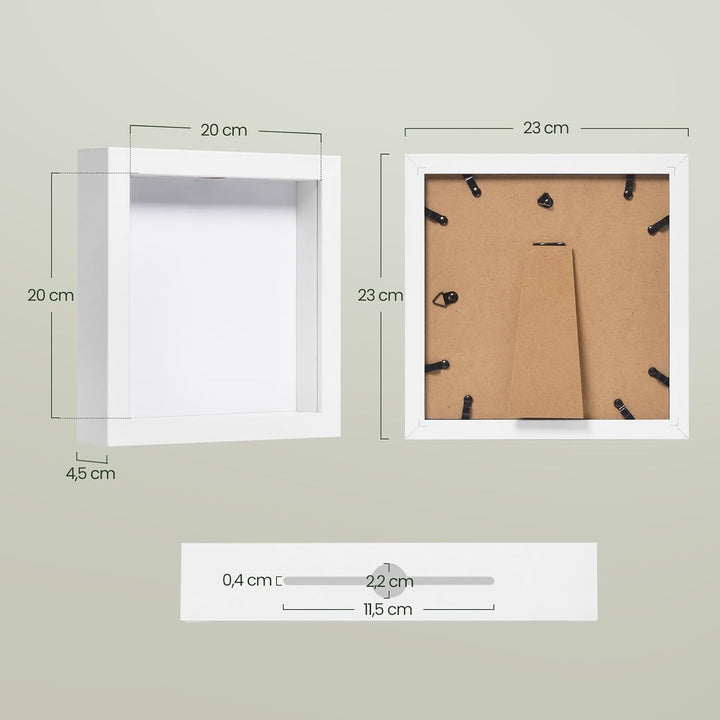 EUGAD 2 Stück 3D Bilderrahmen zum Befüllen, Objektrahmen Spardose 20x20 cm, tiefer Rahmen für Objekt