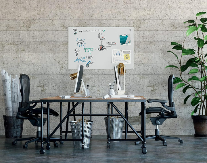 SIGEL GL541 Premium Glas-Whiteboard 100x65 cm, super-weiss: matt, nicht spiegelnd, TÜV geprüft, einf